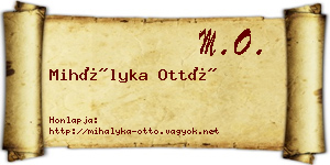 Mihályka Ottó névjegykártya